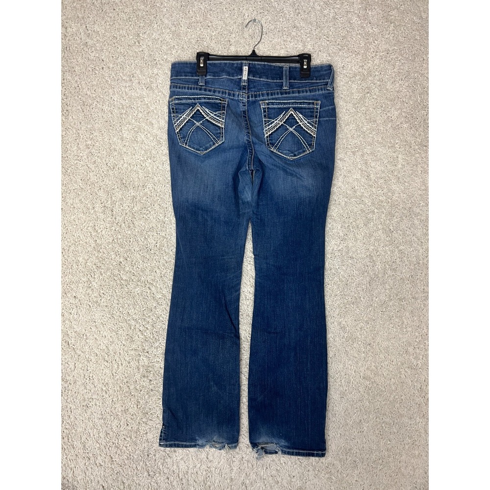 Ariat Real Denim Jeans Womens 32 L Blue Low Rise Dark Rodeo Cowboy - Picture 6 of 12